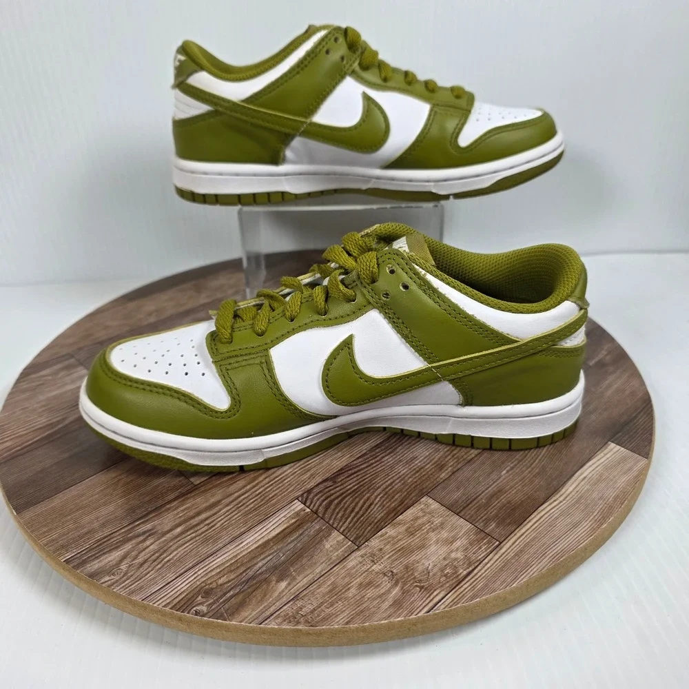 Nike Dunk Low (GS) Shoes Kids 3.5Y Pacific Moss White Sneakers FB9109-108